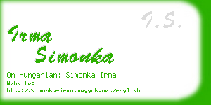 irma simonka business card